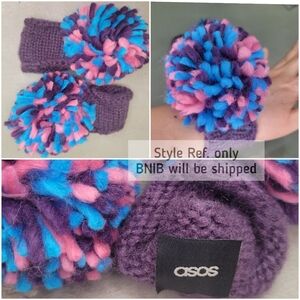 😊asos🌈 Oversized Rainbow Pom Pom CUFFS [BNIB]🧤❤️